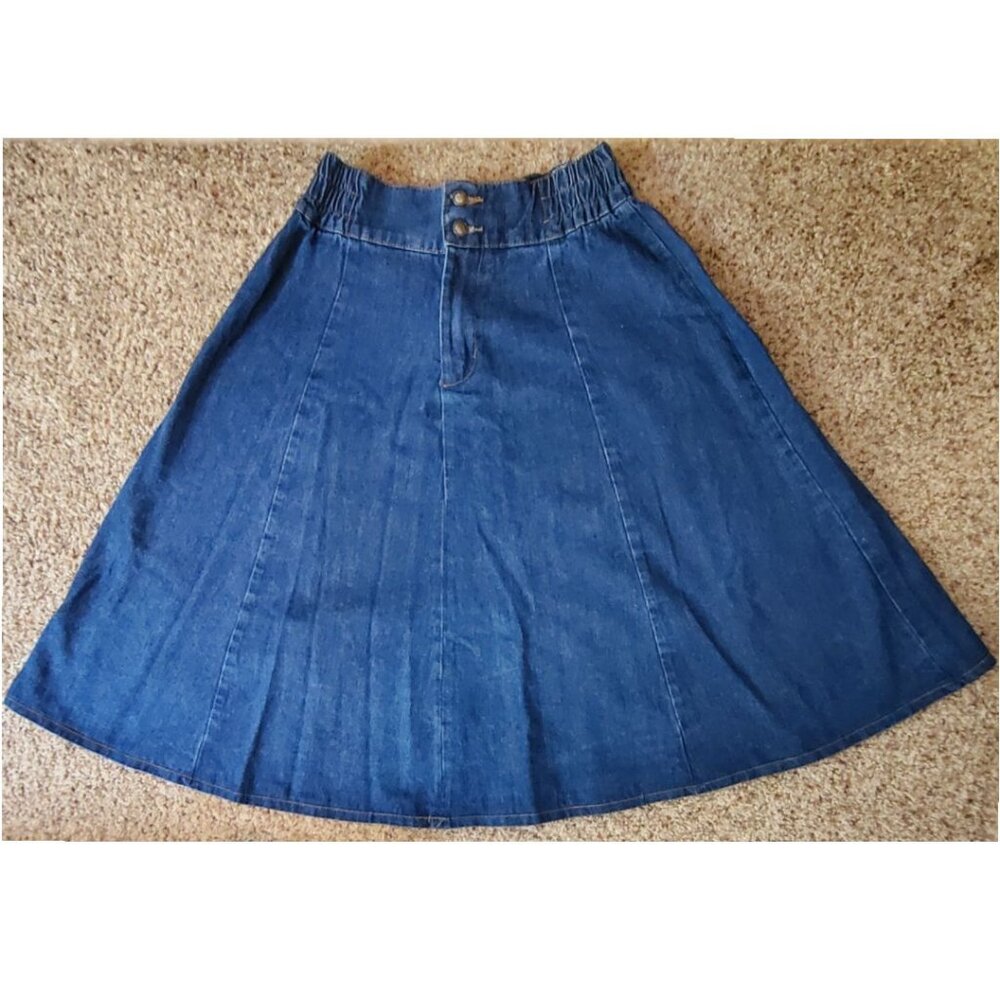 Denim Midi Circle Skirt
